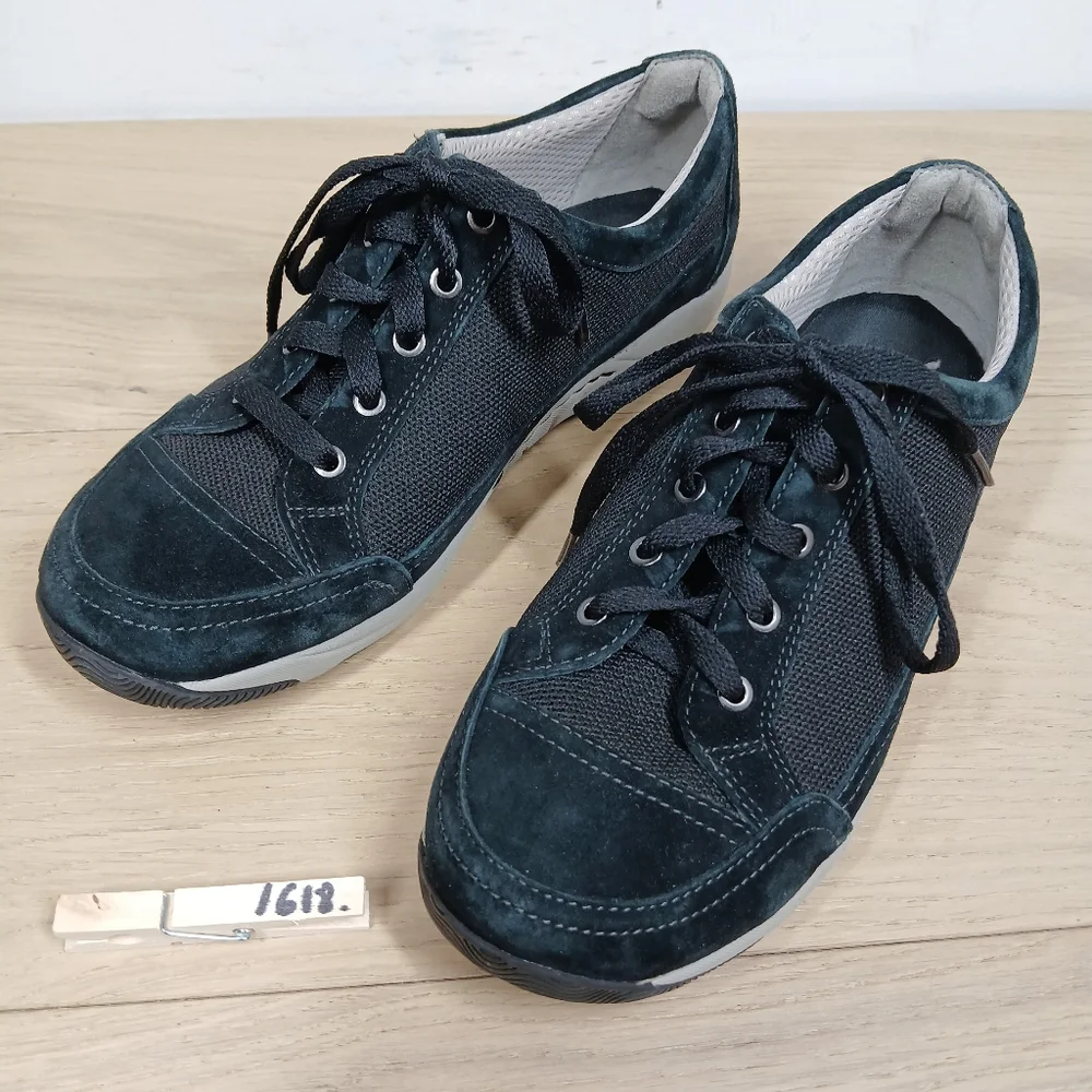 Dansko Black Leather‎ Mesh Lace Up Comfort Walking Shoes Sneakers 1618